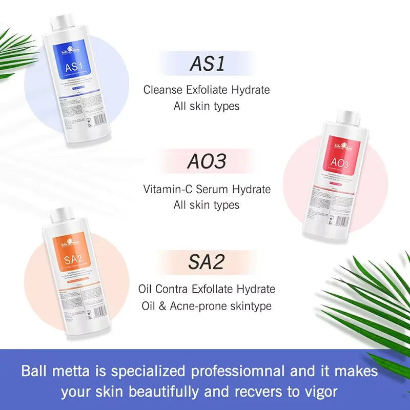 3PCS Skincare Deep Cleansing AS1 SA2 AO3 Water based Exfoliating Liquid Pore Shrinking Moisturizing Liquid Beauty Salon Facial