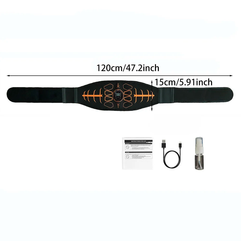 Muscle Toner Smart Abdominal Toning Belt EMS Muscle Stimulator Ab Trainer USB Charge Body Massager Weight Loss Fitness Equipment