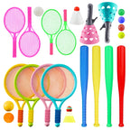 Kids Mini Plastic Racket Set Outdoor Fitness Props for Children Tennis Badminton Baseball Equipment TMZ