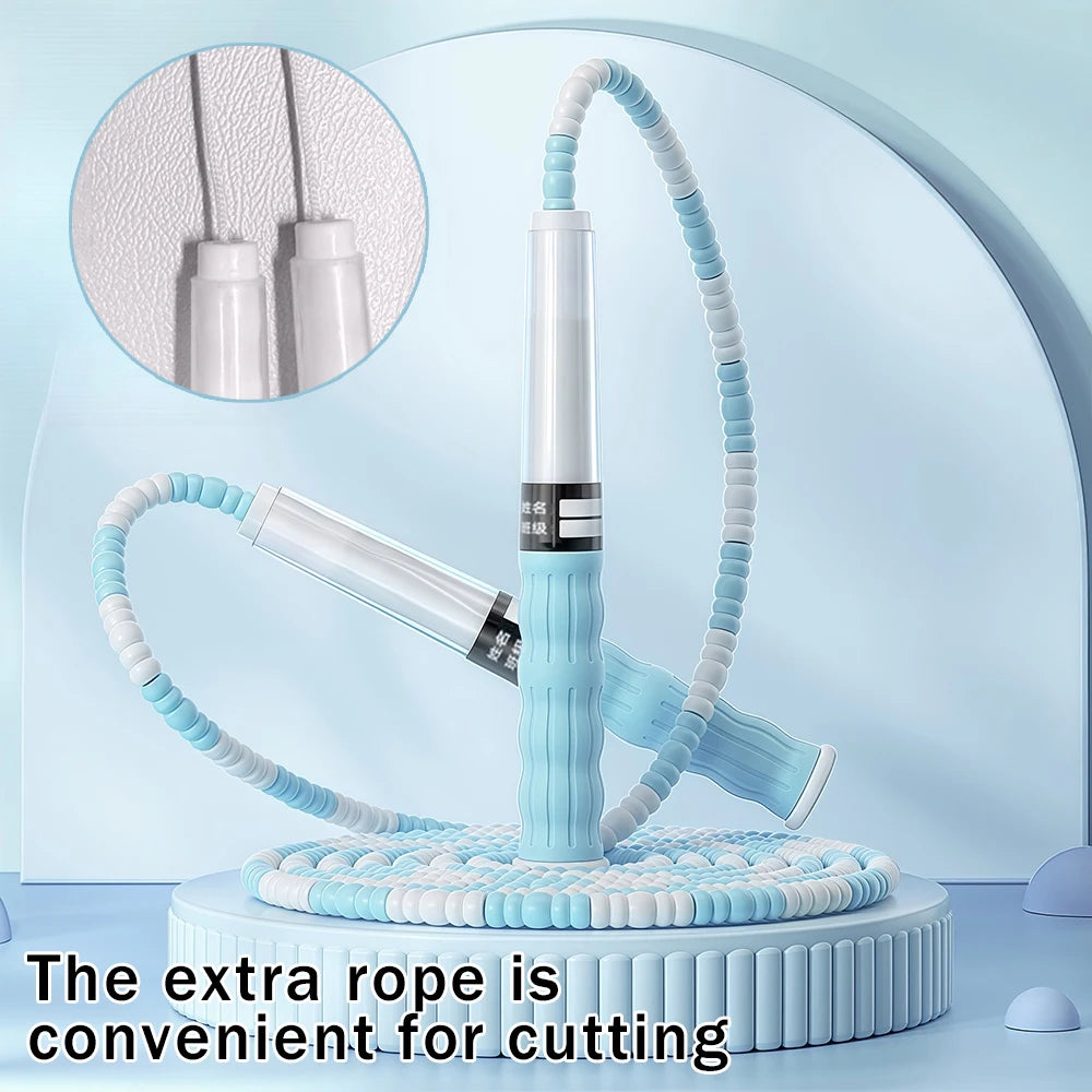 Segmented Jump Rope With Soft Bead Handles Tangle-Free Design For School Sports Kids Home Fitness Training Equipment