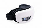 Eye massager with labeled parts and specifications on a white background