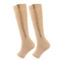 Zipper Compression Socks for Varicose Support Outdoor Running Fitness Hiking Anti-Fatigue Medical Care Diabetes Swelling Relief