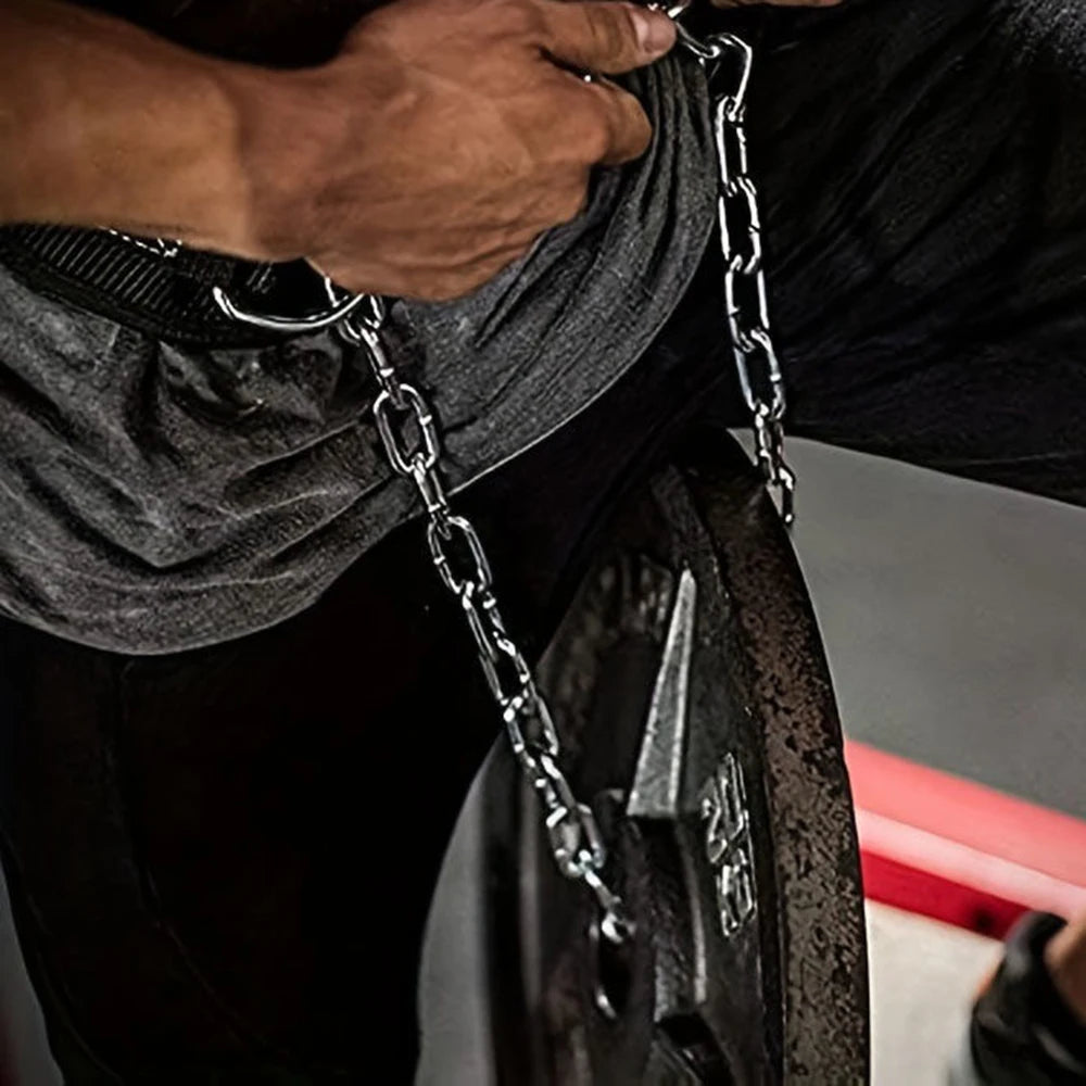 Neoprene Weight Lifting Dip Belt With Chain For Bodybuilding Strength Training Max Load 60Kg Waist Strap For Pull Ups