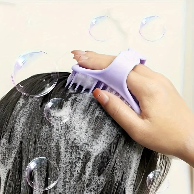 1pcs Shampoo Head Scalp Silicone Massage Brush Bath Skin Soft Washing Comb Hair Cleaning Brush Salon Beauty Health Barber Tools