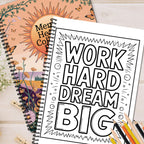 1PC 30-Page Emotional Balance Coloring Book, Beautiful Flower Patterns, Inspirational Lines,Mental Health Tool for Adults, Teens