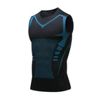 Mens Compression Tank Top Gym Shirt Sleeveless Quick Dry Sportswear Fitness Bodybuilding Vest Muscle Workout