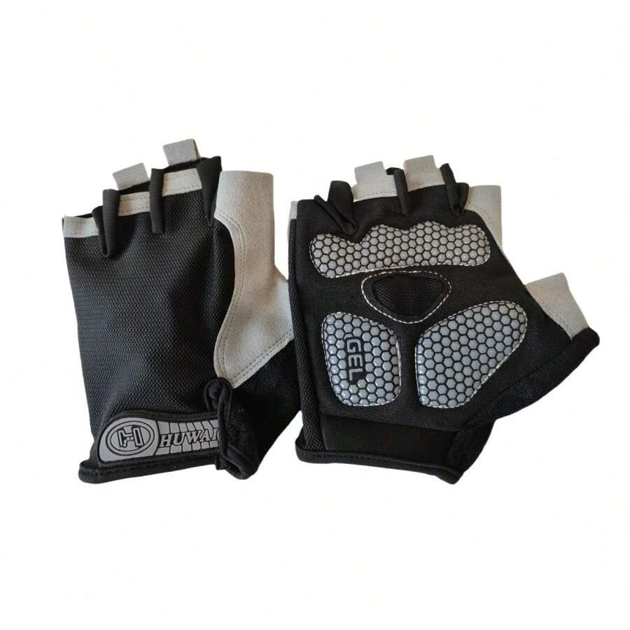 1 Pair Fingerless Gym Gloves For Men Women Breathable Anti Slip Training Gloves For Cycling Bicycle And Bodybuilding