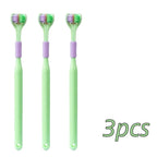 4pcs Soft Bristle 3-sided Toothbrush Gentle Clean Adult Teeth Brush for Complete Gum Care Autism Sensory Design Oral Health Tool