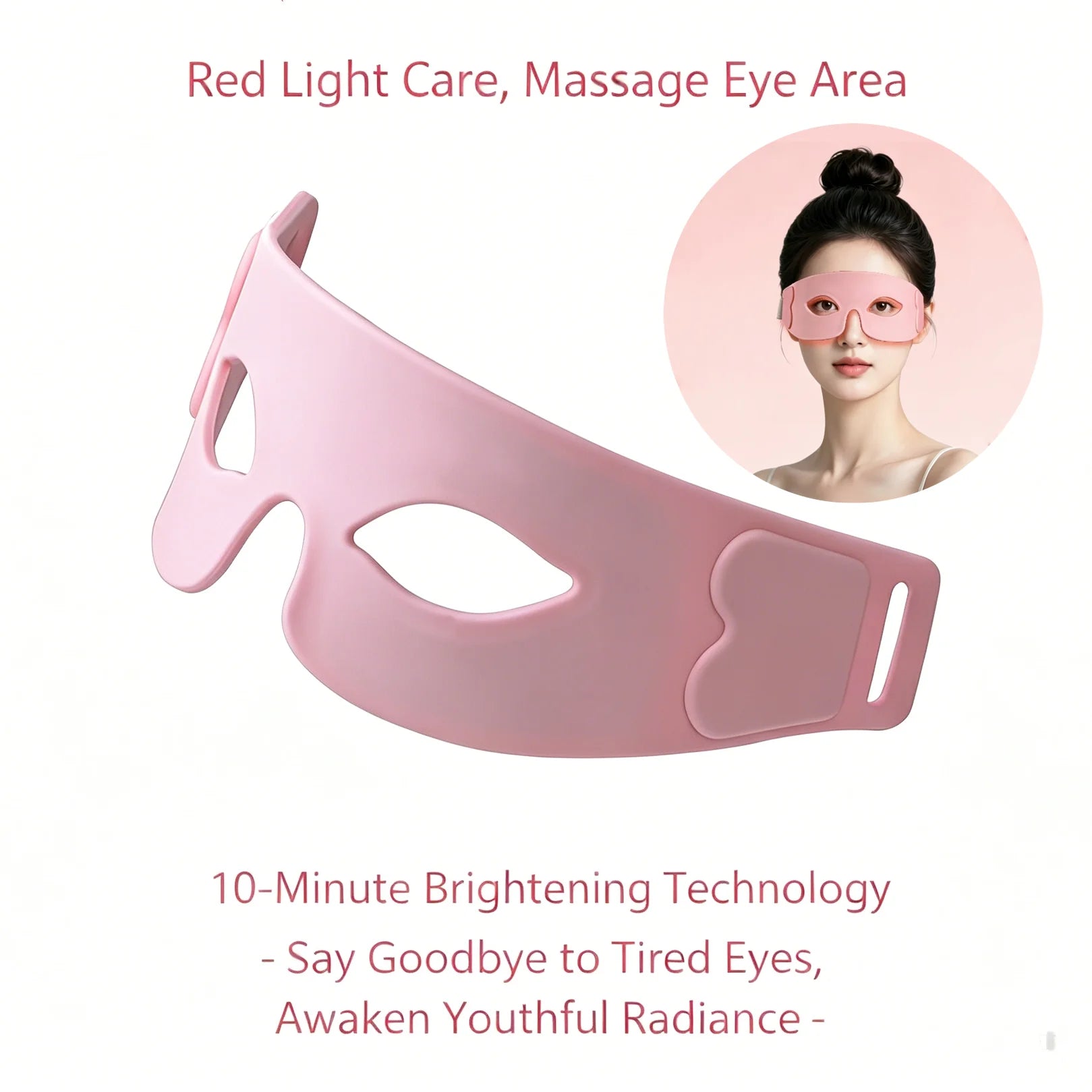 Eye Mask Massager Eye Bags Remover Firming Red Light Therapy Device Silicone with 7color LED Rechargeable Relieves Eye Fatigue