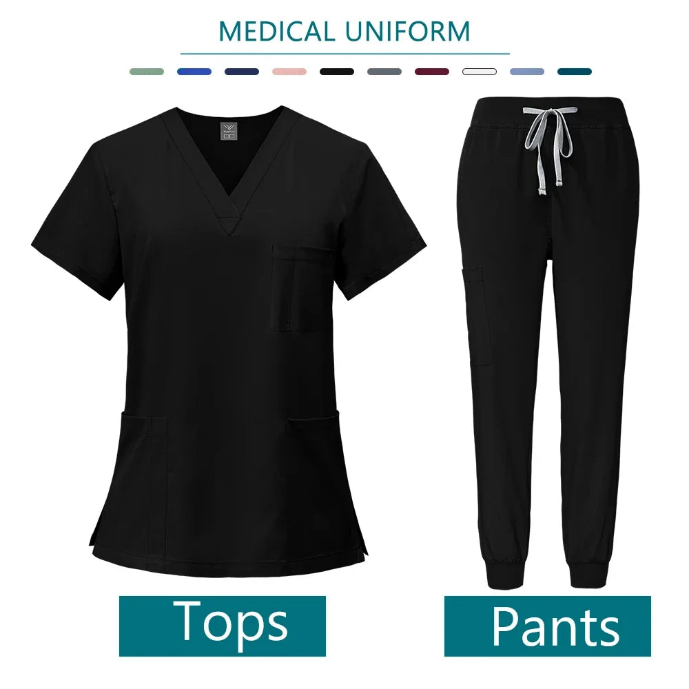 Health Services Medical Shirt Pants Sets Fashion Doctor Nurse Surgical Gown Professional Beauty Salon Scrub Medical spa Uniforms