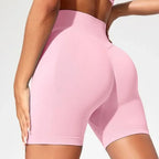 Summer High Waisted Yoga Shorts For Women Fashionable Fitness Running Pants Solid Color Elastic Tights