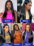 40 Inch Bone Straight Human Hair Wig 13x4 13x6 HD Transparent Lace Wigs Brazilian Full Lace Frontal Wig For Women 300% Density