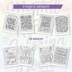 1PC 30-Page Mental Health Coloring Book, Exquisite Floral Patterns, Inspirational Quotes, Stress Relief