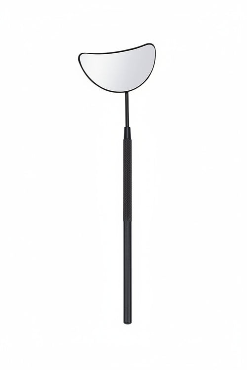 Measurement chart of a black butterfly net with dimensions labeled on a white background