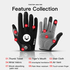 Full Finger Cycling Gloves For Men Women Touch Screen Breathable Lycra Shock Absorbing Sponge Filling Riding Gloves