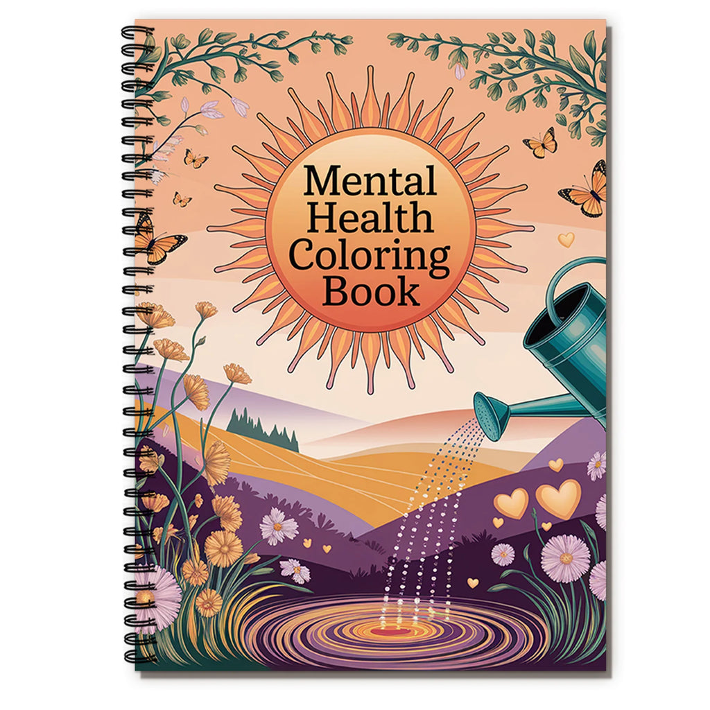 1PC 30-Page Emotional Balance Coloring Book, Beautiful Flower Patterns, Inspirational Lines,Mental Health Tool for Adults, Teens