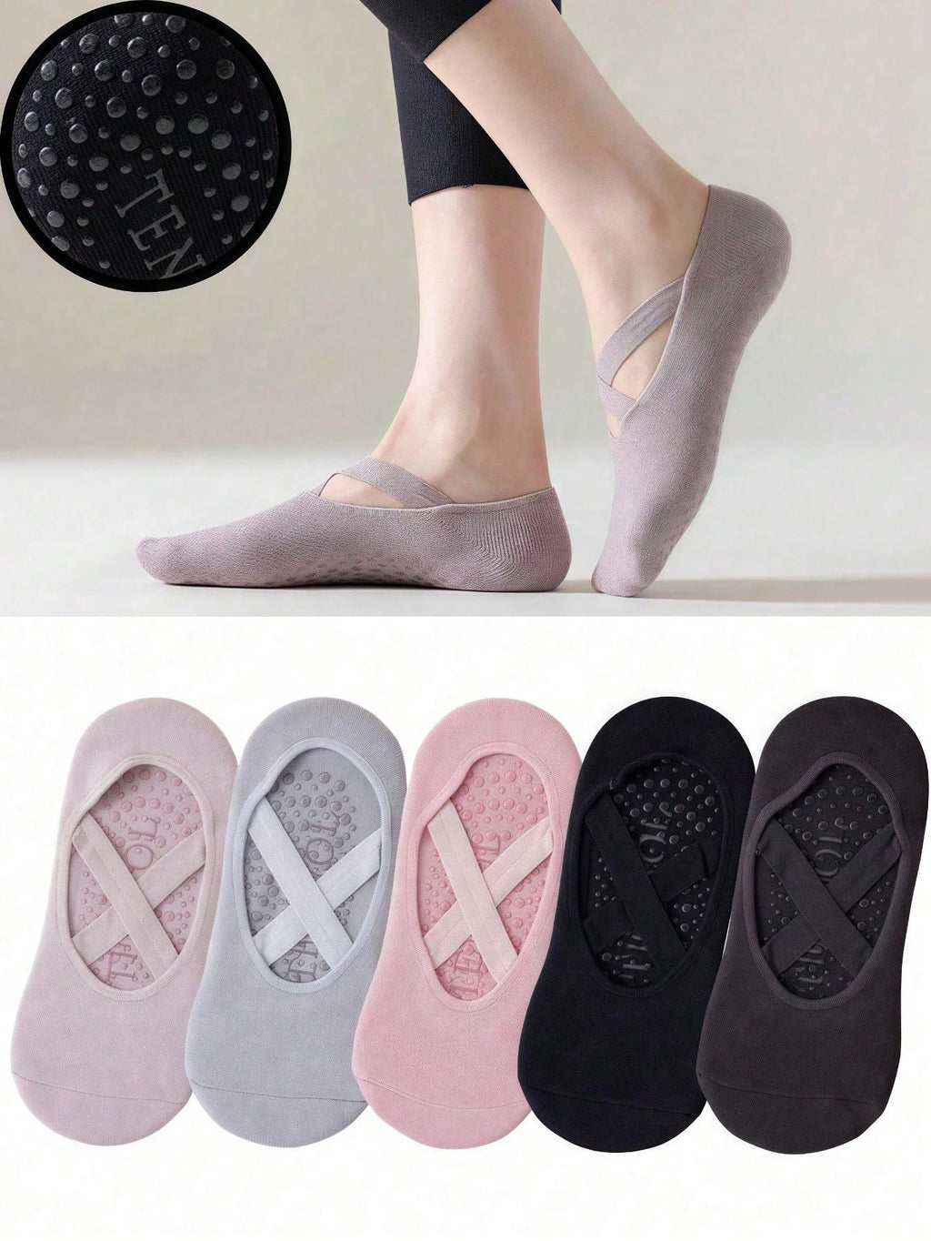 1/2/3/4/5 double major anti-slip yoga socks fitness exercise professional anti-slip women's yoga socks aerial pilates