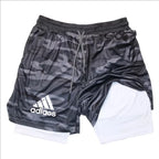 Men's Compression Shorts for Gym and Running Two-In-One Mesh Breathable Quick-Dry Training Shorts
