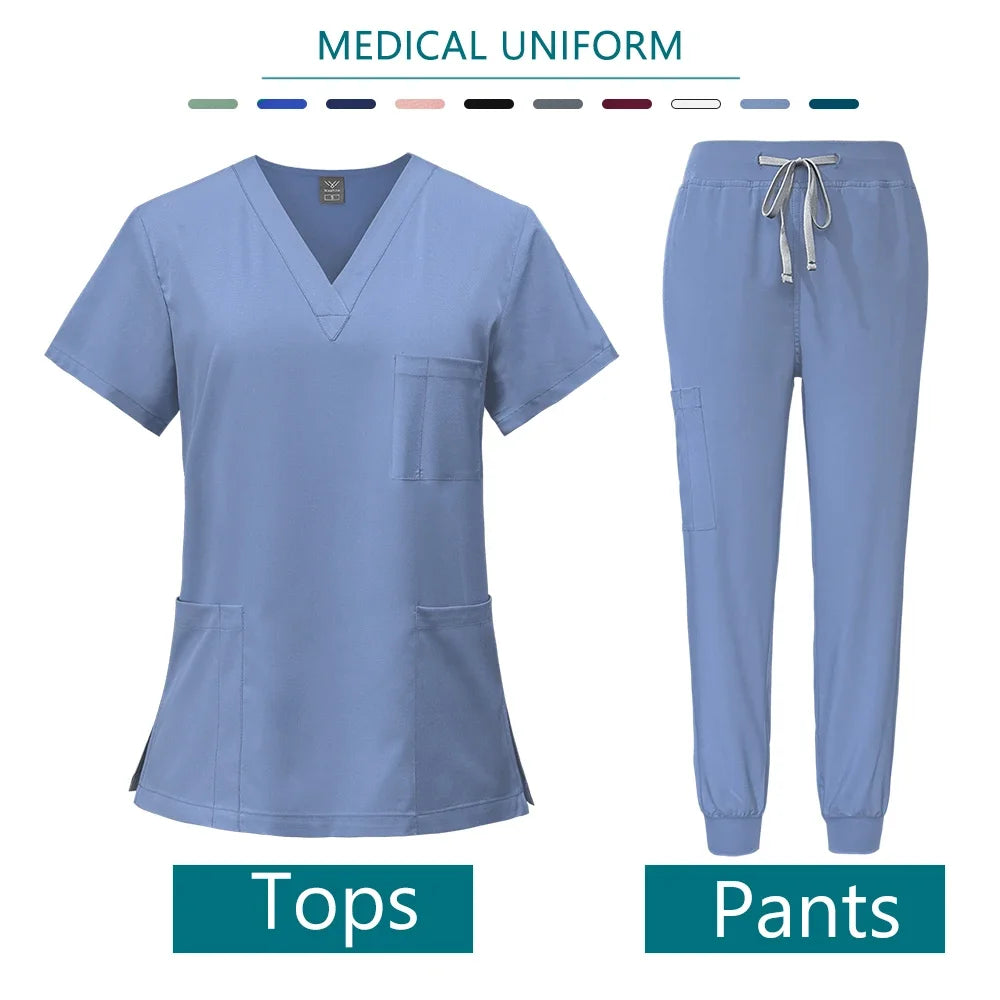 Health Services Medical Shirt Pants Sets Fashion Doctor Nurse Surgical Gown Professional Beauty Salon Scrub Medical spa Uniforms