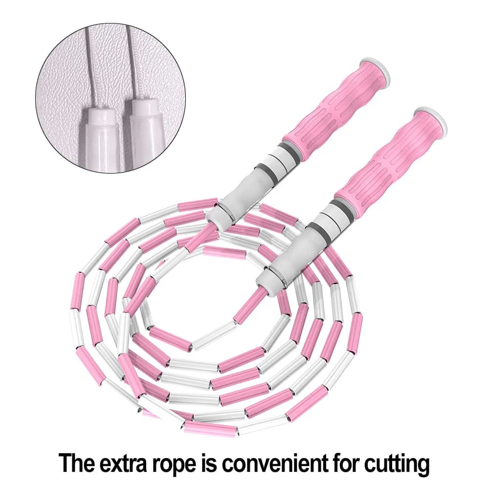 Segmented Jump Rope With Soft Bead Handles Tangle-Free Design For School Sports Kids Home Fitness Training Equipment