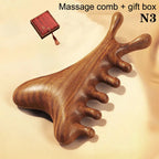 Multifunctional Meridian Wooden Massage Head Health Comb Guasha Point Comb Sandalwood Large Wide Tooth