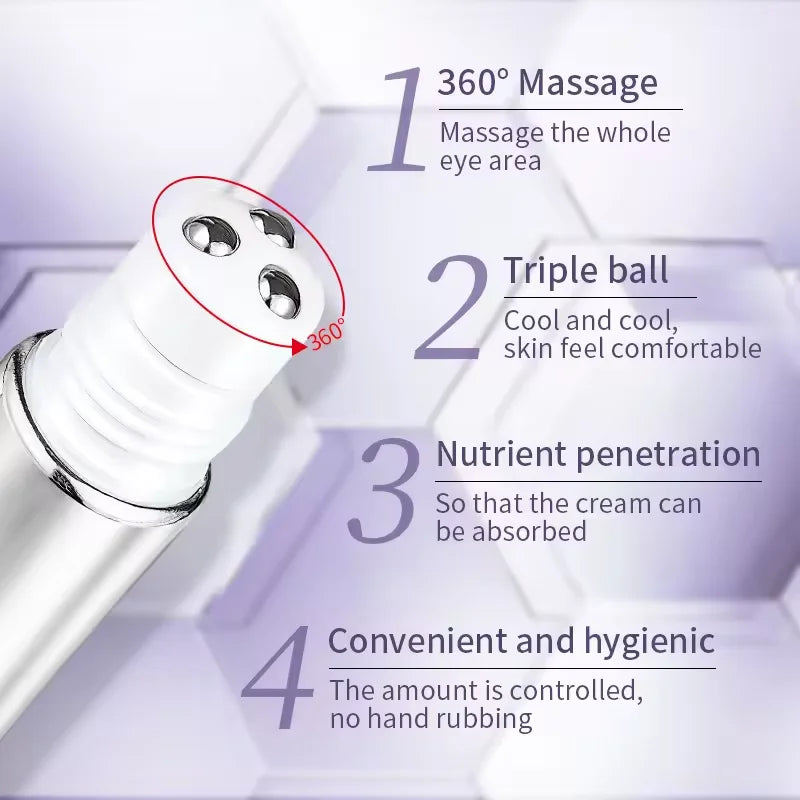 Anti Wrinkle Anti Dark Circle Eye Cream Roller Massager Moisturizing Eye Bags Anti Aging Hyaluronic Acid Eye Skin Care Products