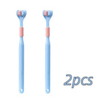 4pcs Soft Bristle 3-sided Toothbrush Gentle Clean Adult Teeth Brush for Complete Gum Care Autism Sensory Design Oral Health Tool