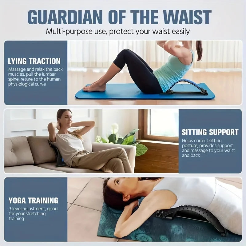 3-Level Back Stretcher Posture Corrector Lumbar Support Ergonomic For Office Car Home Gym Kyphosis Lordosis Fitness Equipment