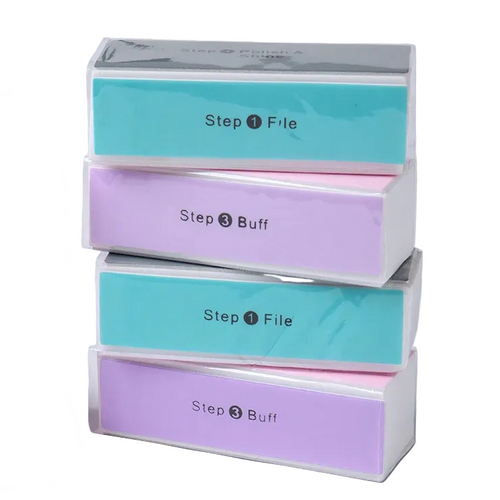Set of cosmetic steps with labeled boxes on a light gray background