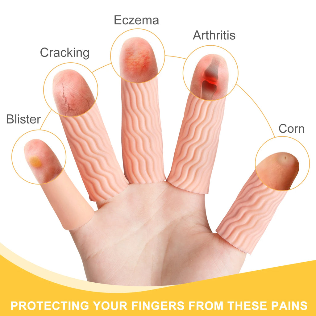 2Pcs/Pair 2Colors Silicone Finger Protector Spiral Protective Cover Non-Slip Waterproof Hand Injury Protection Health Care Tools