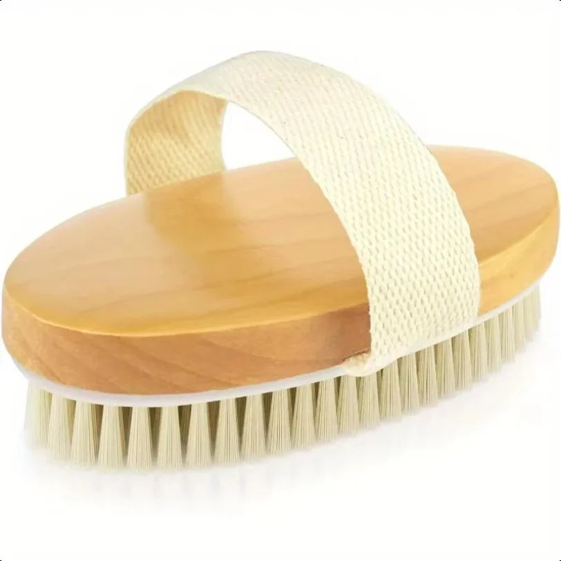 2 In 1 Dry Skin Body Brush Natural Bristle Dead Skin Remover Anti Cellulite Exfoliates Blood Circulation Health Massage Tools