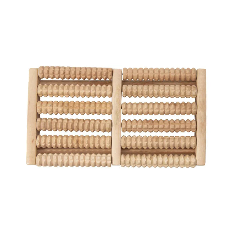 1Pcs Dual Wooden Foot Massager Roller - Reflexology Stress Relief Fitness Health Care Pain Relief Care Feet Massage Roller Tool