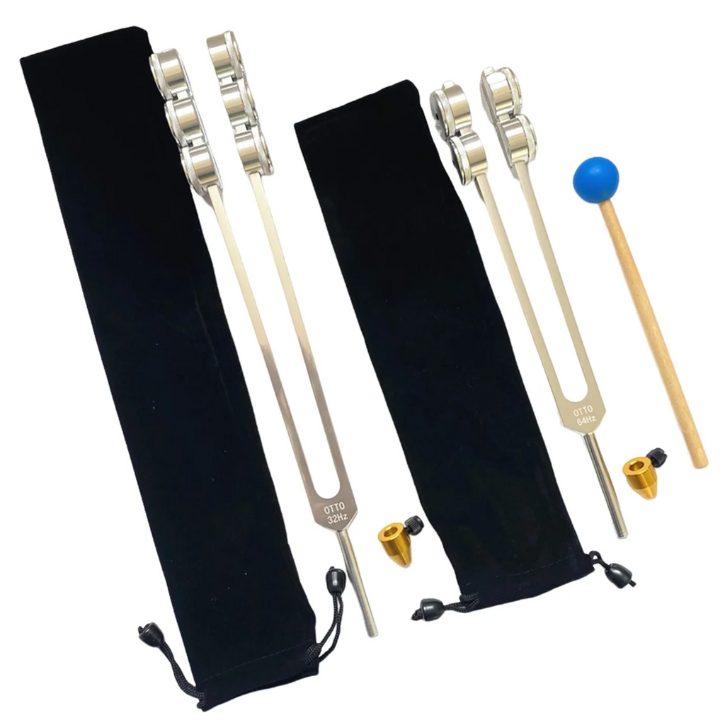 32HZ Aluminum Tuning Fork Tool with Hammer Healing Sound Vibration Diagnostic Therapy Health Care Tool