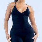 Women Seamless Cross Back Sports Vest With Padded Backless Camisole For Gym Yoga Running Summer Workout