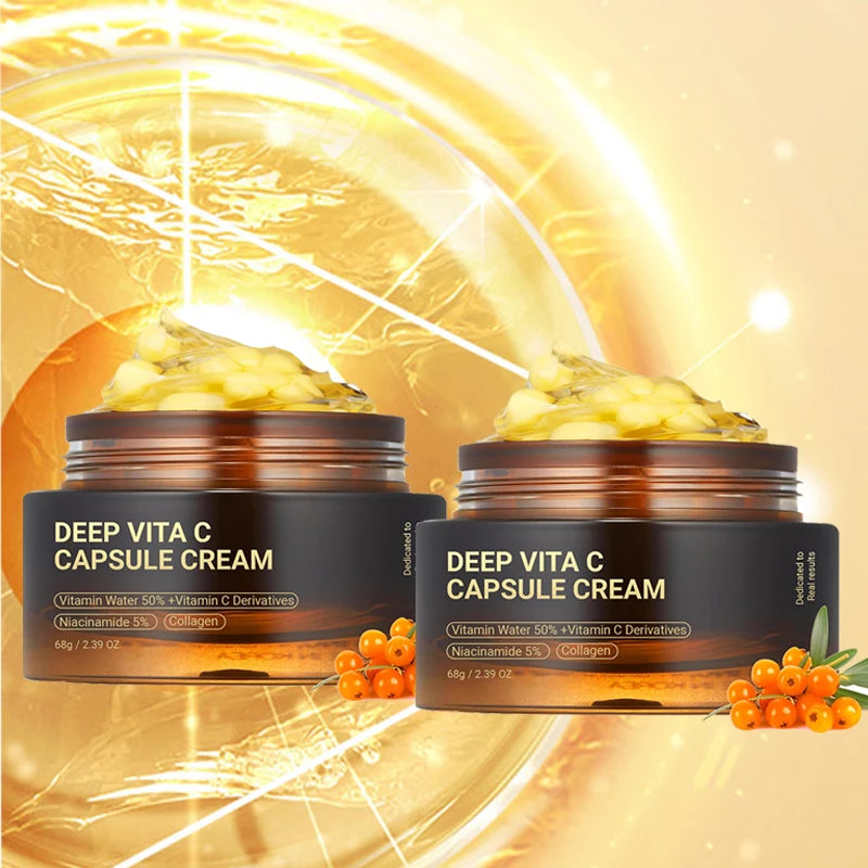 Anti Wrinkle Vita C Capsule Cream Collagen Face Anti Aging Gel Firming Repairing Fade lines Korean Skin Care Products 2.39 oz