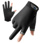 Summer Fishing Gloves For Men And Women Two Finger Cut Touchscreen Anti Slip Sun Proof Breathable Cycling Fitness