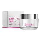 Vitamin C facial cream jar with packaging on a white background