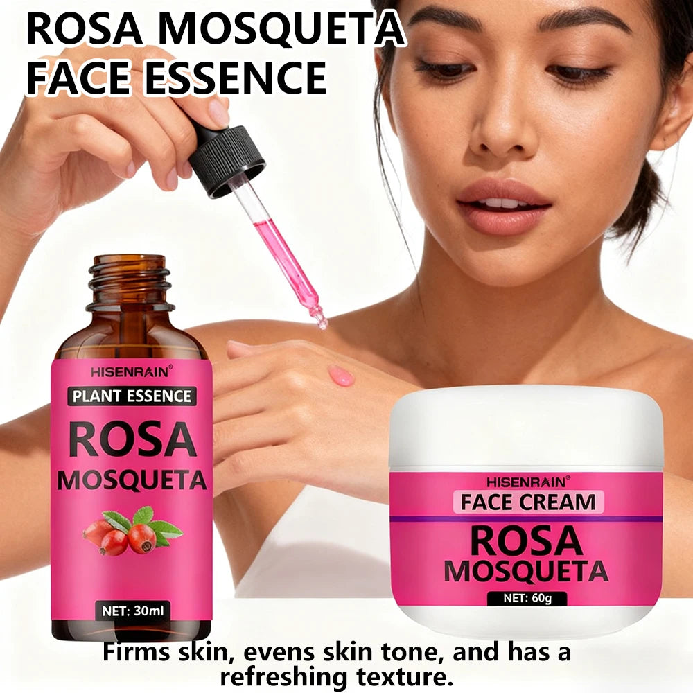 Rosehip Skincare Set: Hydrating Serum & Moisturizing Cream Combo - Anti-Aging, 24H Moisture, Brightening Kit.