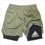 Men's Compression Shorts for Gym and Running Two-In-One Mesh Breathable Quick-Dry Training Shorts