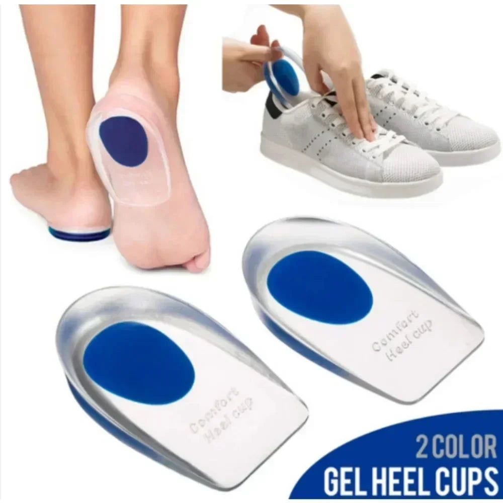 1Pair Silicone Gel Insoles for Men Women Heel Spurs Pain Relief Treatment Feet Pads Shock Absorption Massager Spa Foot Care Tool