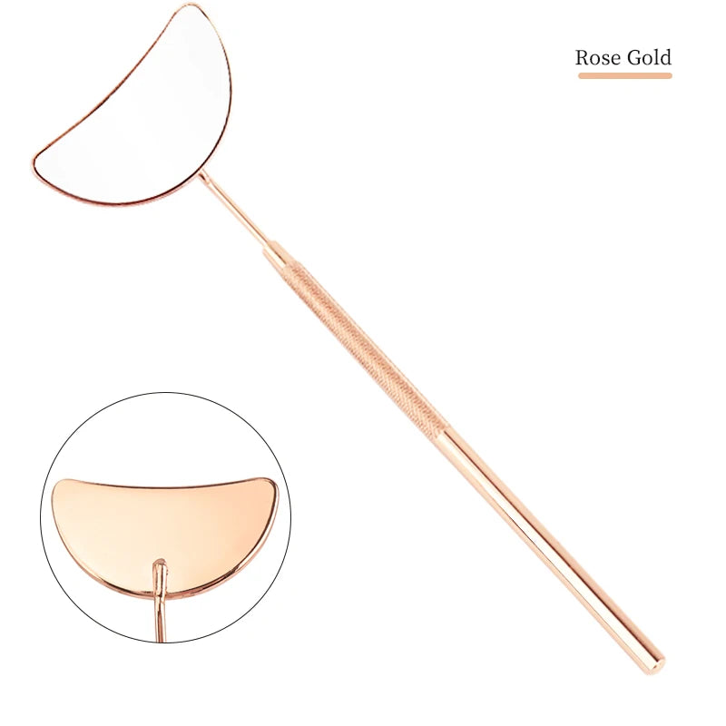 1pcs Eyelash Extension Inspect Mirror Moon Shaped Detachable Stainless Steel Lash Lifting Magnify Makeup Mirror Beauty Tools