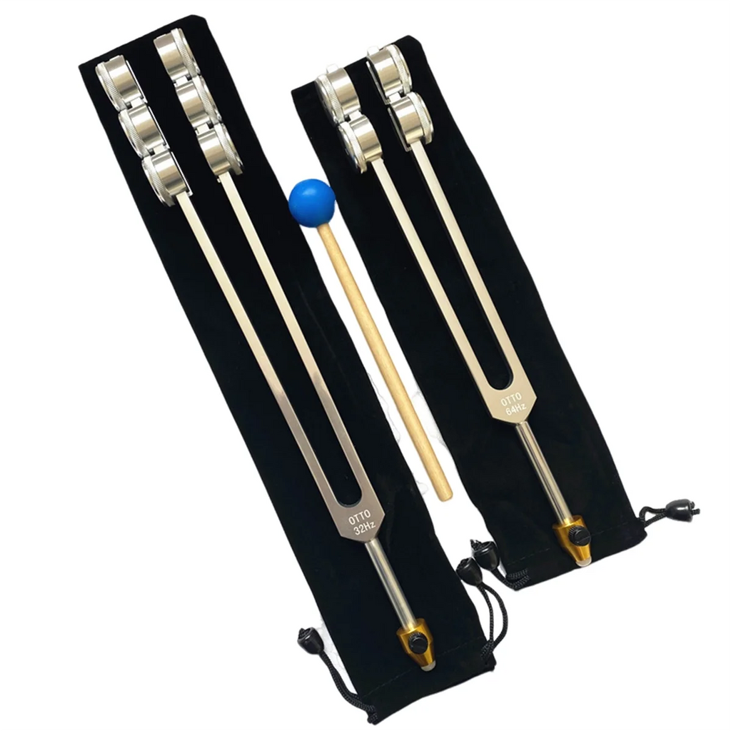 32HZ Aluminum Tuning Fork Tool with Hammer Healing Sound Vibration Diagnostic Therapy Health Care Tool