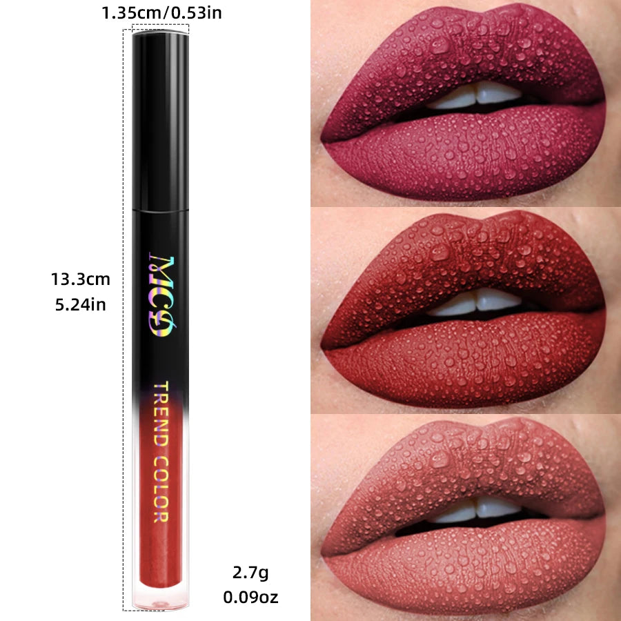 19 Colors Matte Velvet Liquid Lipstick – Waterproof Long-Lasting Lip Tint & Glaze