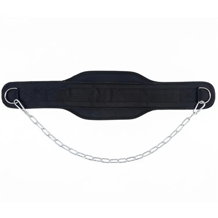 Weight Lifting Back Gym With Chain For Fitness Bodybuilding Pull Up Strength Training Load Waist Strap Thicken Belt Barbell