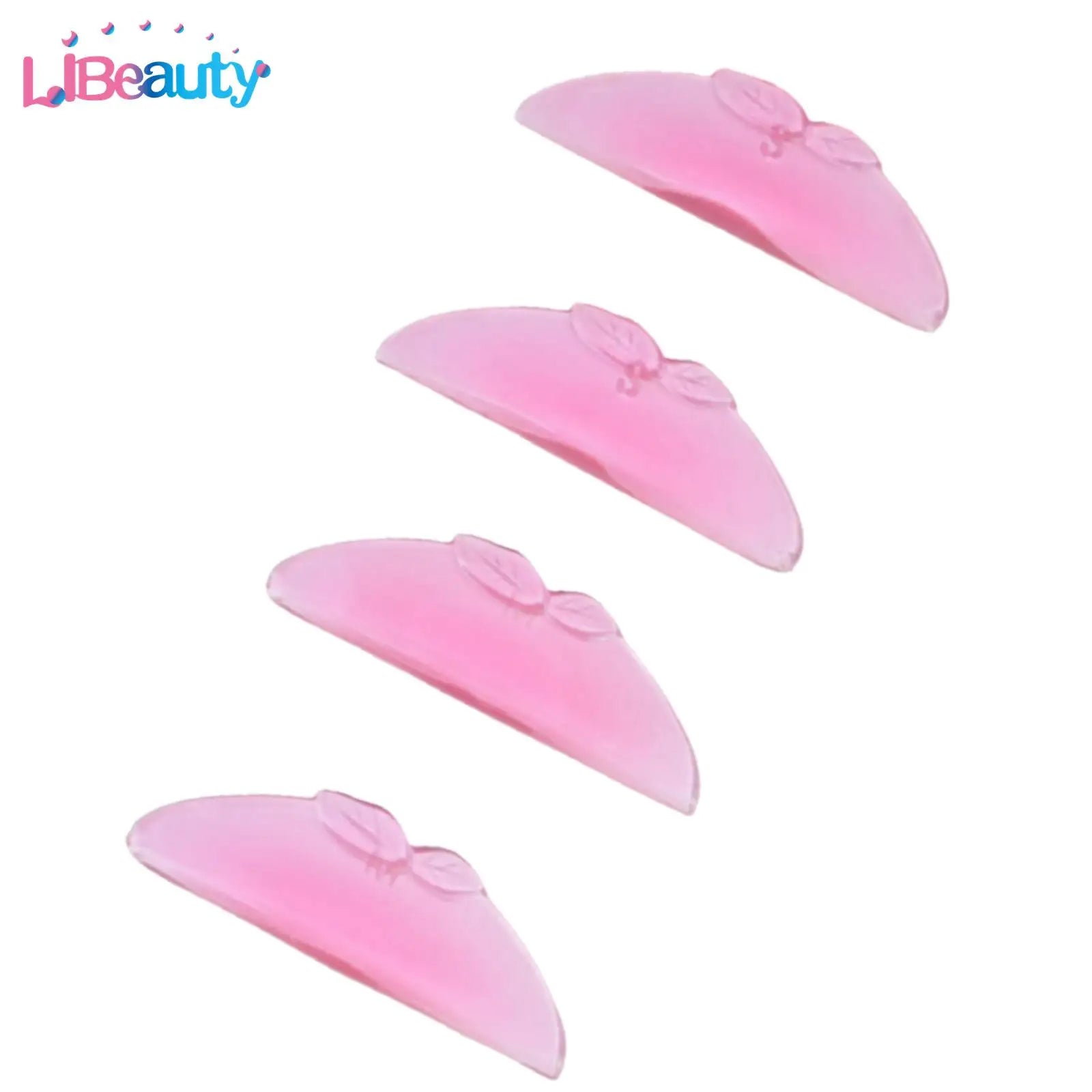 Libeauty 4Pc L Curl Silicone Eyelash Perm Pad Sticky Lashes Rod Shield Lifting 3D Eyelash Curler Lash Lifting Health Beauty Tool
