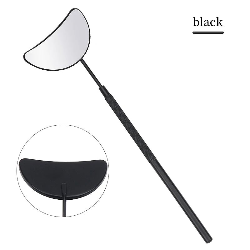 1pcs Eyelash Extension Inspect Mirror Moon Shaped Detachable Stainless Steel Lash Lifting Magnify Makeup Mirror Beauty Tools