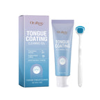 Tongue Cleaning Gel With Brush Fresh Mouth Eliminate Bad Breath Tongue Coating Removal Kit Oral Health Care 2in1 Tongue Cleaner