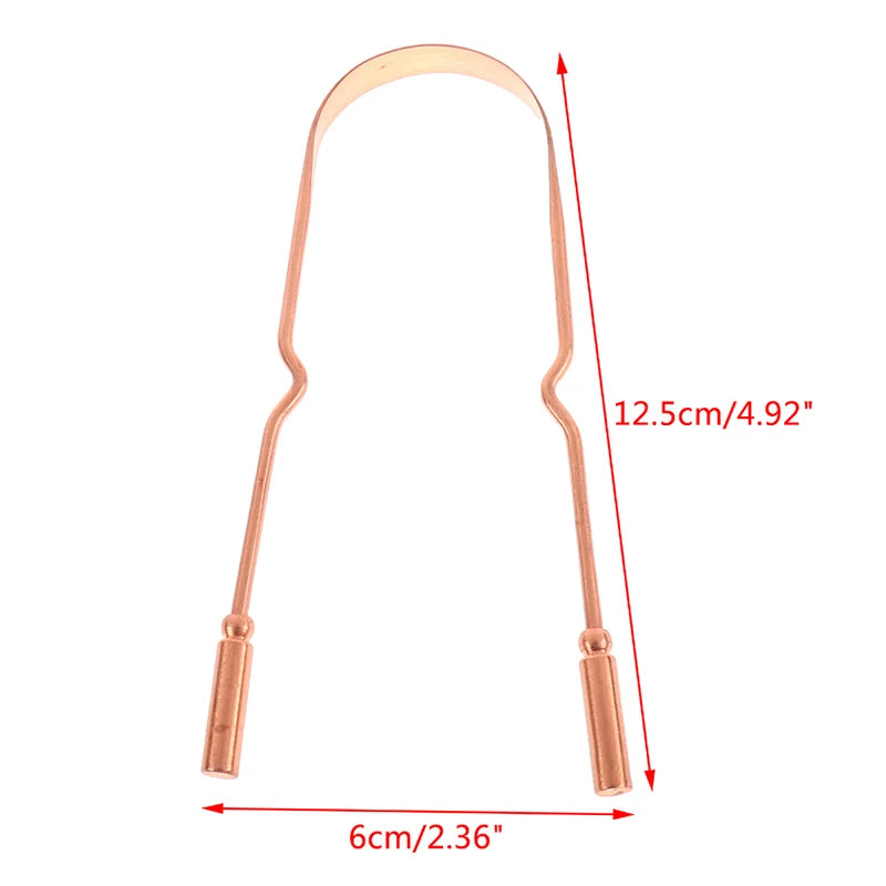 ●1PCS Copper Tongue Scraper Men Women Toothbrush Dental Oral Care Hygiene Health Care Tool Cleaner Scraper