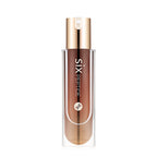 Skincare serum bottle labeled 'SIX PEPTIDE' on a white background