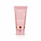 Pink collagen night wrapping mask with a brush on a white background
